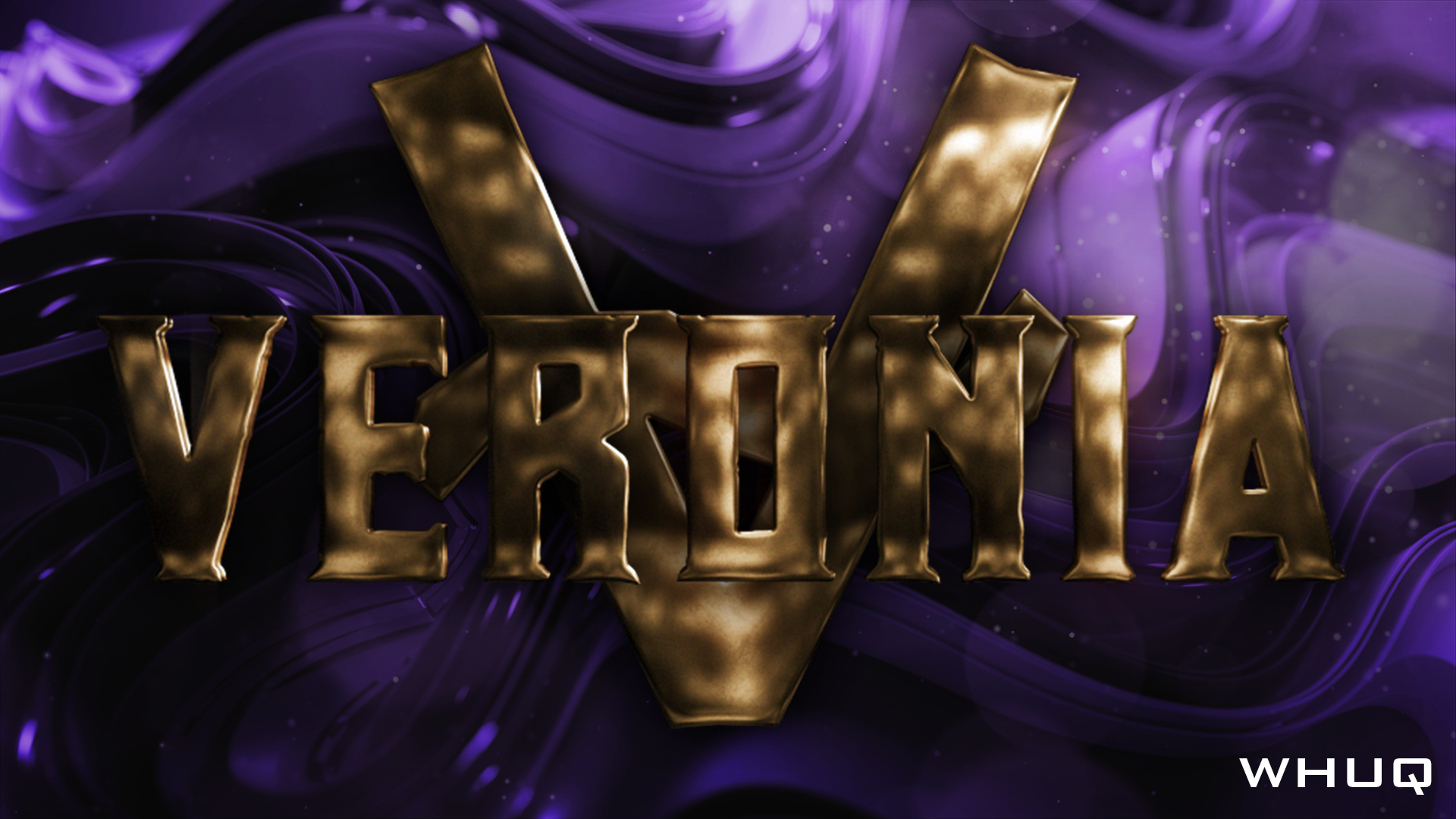 Veronia için mor ve altın tonlarında fantastik oyun banner tasarımı